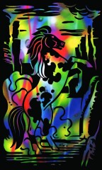 Pferd - Mini Kratzbild Multicolor