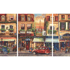 Paris Nostalgie Triptychon - Malen nach Zahlen Schipper