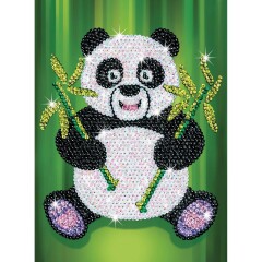 Niedliches Paillettenbild Panda, 28x37x4cm Sequin Art Red...