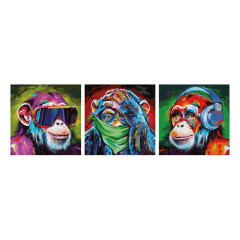 Die 3 Affen - Schipper Malen nach Zahlen Triptychon je 40...